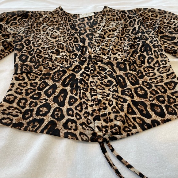 Animal Print Light Blouse with Rouching or No Rouching Pull - Picture 13 of 14